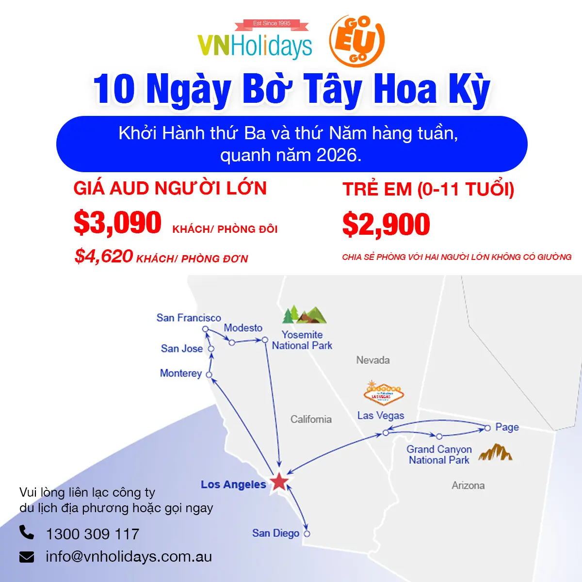 10 Ngày Bờ Tây Hoa Kỳ 2026
