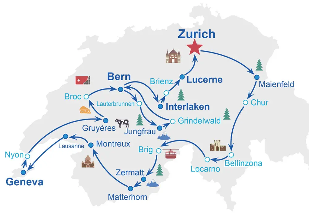 Switzerland-Map Switzerland map